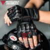 Sarung Tangan Motor Kulit Half Finger Karbon Protector Motowolf 0327B - Image 2