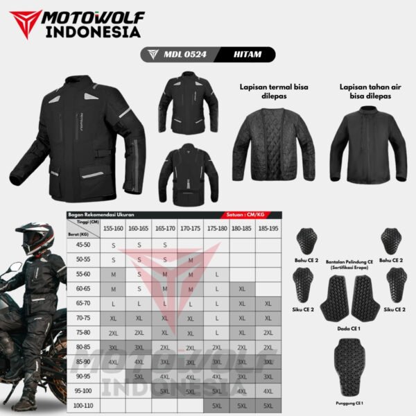 Motowolf Jaket Touring Motor Explorer Adventure Mesh Thermal Protector Waterproof 0524 - Image 8