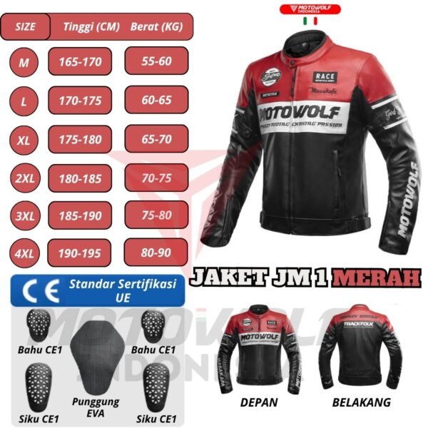 Motowolf Jaket Motor Kulit Pria Touring Kasual Retro Thermal Lock Plus CE Level 1 JM1 - Image 8