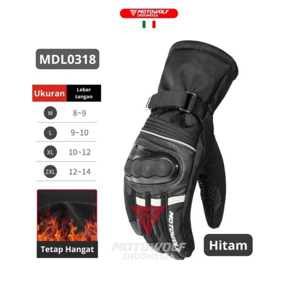 Motowolf Sarung Tangan Waterproof + Whiper Anti Air Hangat Touchscreen 0318 - Image 9