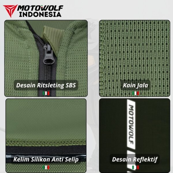 Motowolf Inner Protector Baju Riding Safety 7 Area Unisex 1032 - Image 7