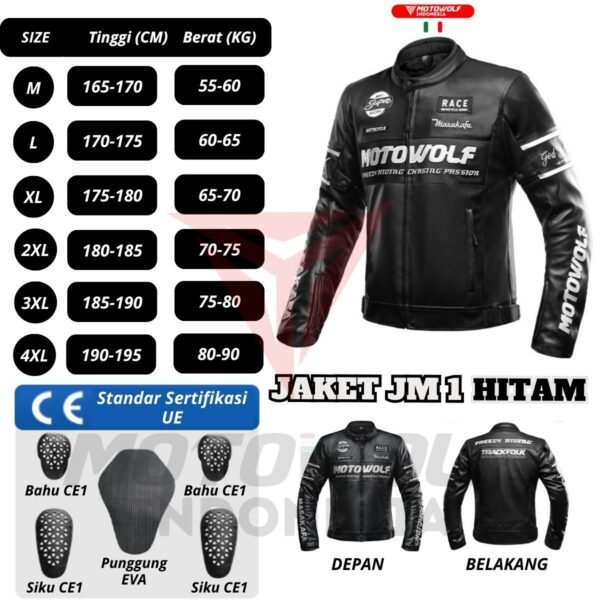 Motowolf Jaket Motor Kulit Pria Touring Kasual Retro Thermal Lock Plus CE Level 1 JM1 - Image 9