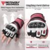 Sarung Tangan Motor Kulit Half Finger Karbon Protector Motowolf 0327B - Image 6