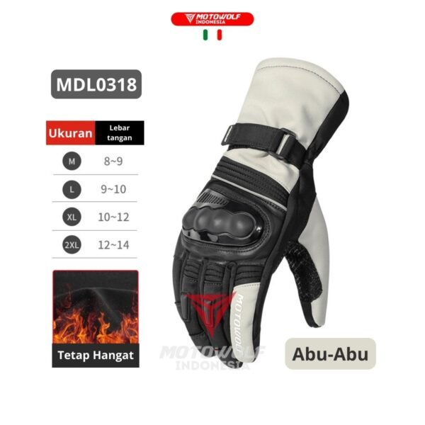 Motowolf Sarung Tangan Waterproof + Whiper Anti Air Hangat Touchscreen 0318 - Image 11