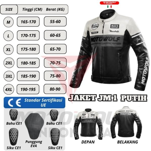 Motowolf Jaket Motor Kulit Pria Touring Kasual Retro Thermal Lock Plus CE Level 1 JM1 - Image 10