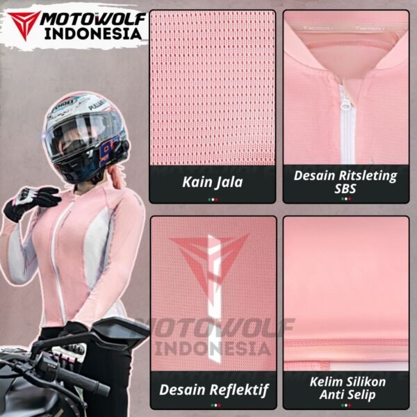 Motowolf Inner Protector Baju Riding Touring Wanita Safety 7 Area 1032B - Image 4