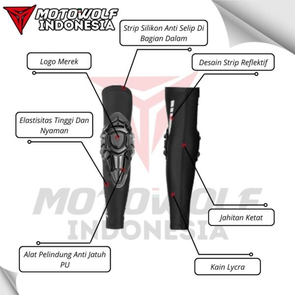 Motowolf Inner Soft Pad Protector Lycra Motor Sports Aktivitas Outdoor 1020B - Image 3