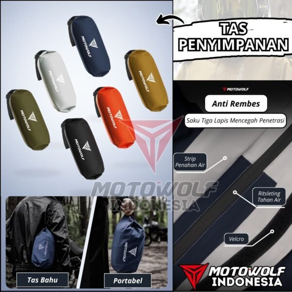 Motowolf Jas Hujan Motor Premium Jaket Poliester Lv4 All Season 0405 - Image 8