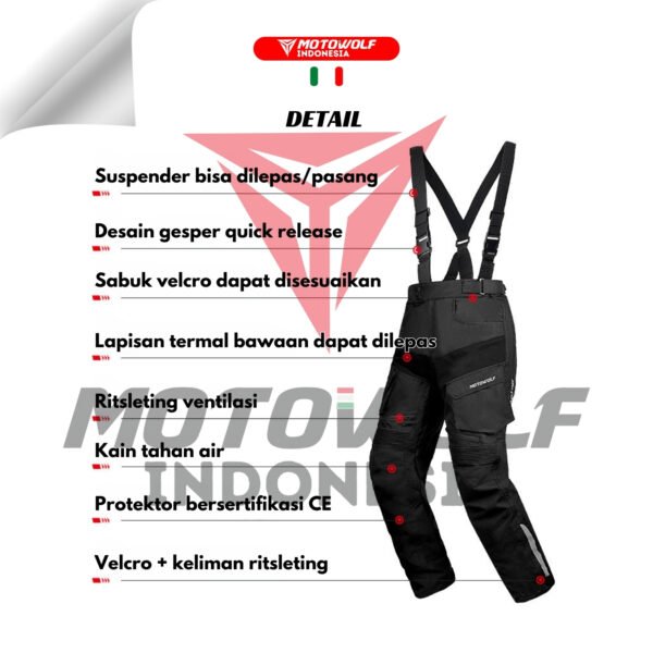 Motowolf Celana Touring Motor Kasual Explorer Adventure Mesh Thermal Protector Level 2 0614 - Image 4