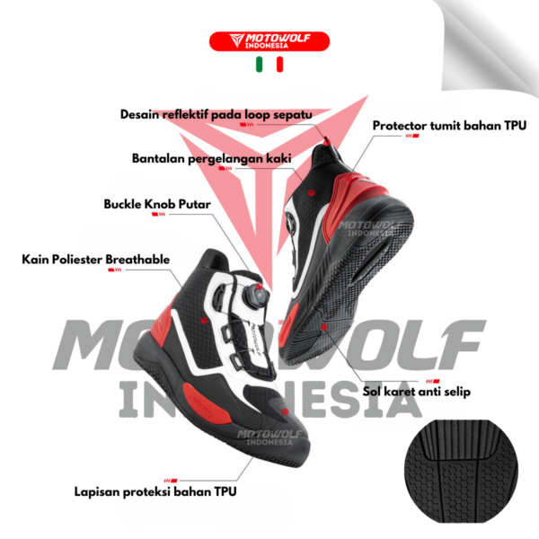Motowolf Sepatu Boot Motor Sunmori Touring Adventure Racing 0203 - Image 3