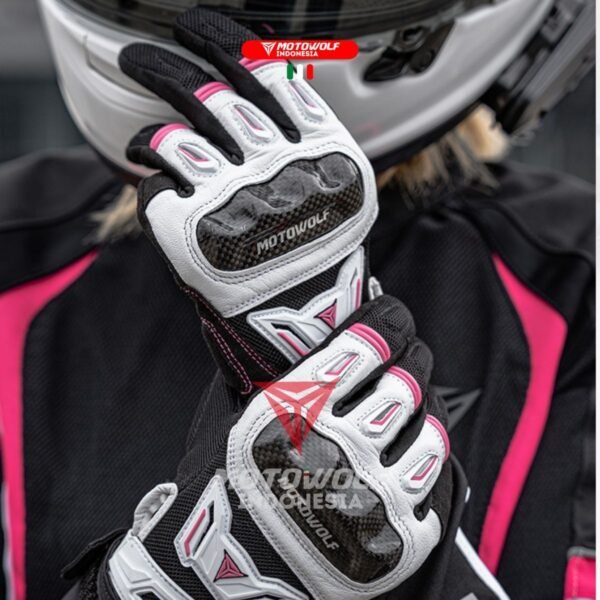 Motowolf Sarung Tangan Motor Touch Screen Premium Biker Glove Cewek Protector 0330B