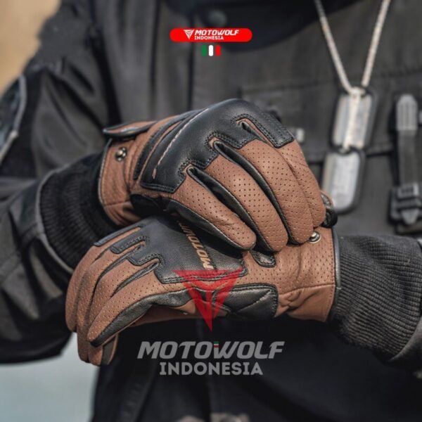 Motowolf Sarung Tangan Motor Retro Kulit Touchscreen Soft Protector 0345 - Image 2