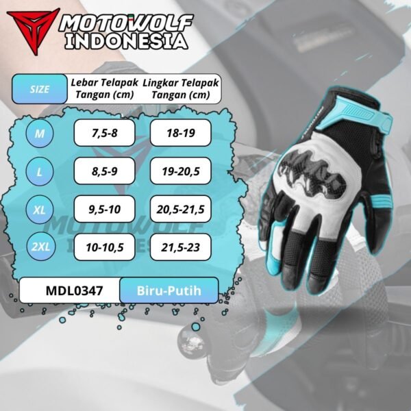 Motowolf Sarung Tangan Riding Karbon Kulit Anti-Selip Touchscreen 0347 - Image 10