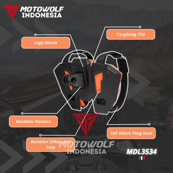 Motowolf Helmet Camera Mount Action Cam GOPRO Helm Mounting MDL 3534 - Image 3