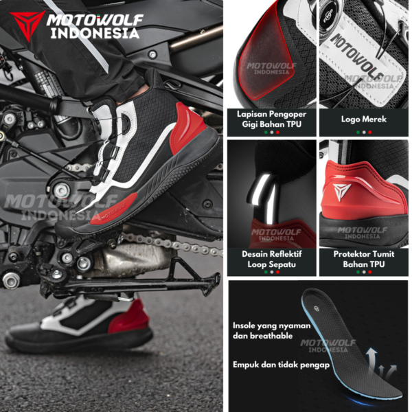 Motowolf Sepatu Boot Motor Sunmori Touring Adventure Racing 0203 - Image 4