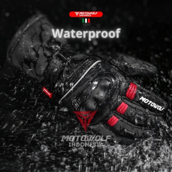 Motowolf Sarung Tangan Waterproof + Whiper Anti Air Hangat Touchscreen 0318 - Image 4
