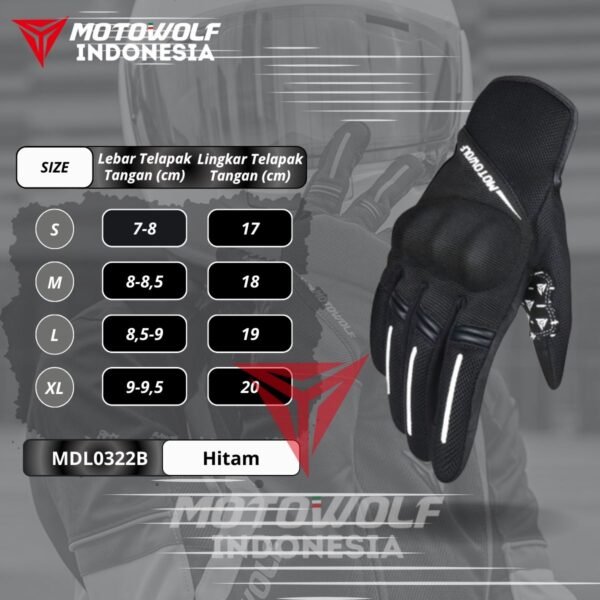Motowolf Sarung Tangan Motor Casual Sunmori Cewek Adem Soft Protector 0322B - Image 8