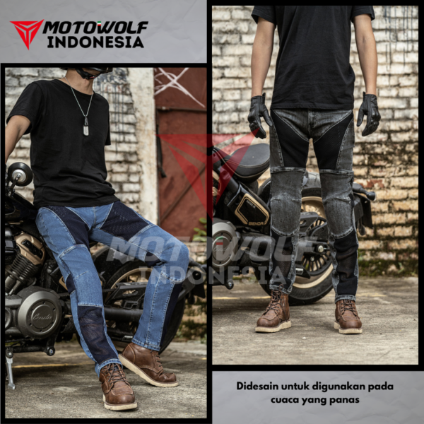 Motowolf Celana Jeans Denim Pria Bikers Riding Motor Protector Mesh 0616 - Image 6