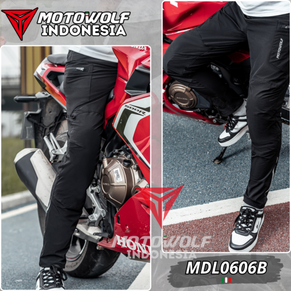 Motowolf Celana Touring Motor Cargo Plus Protector Polyamide Fibre Stretch 0606B