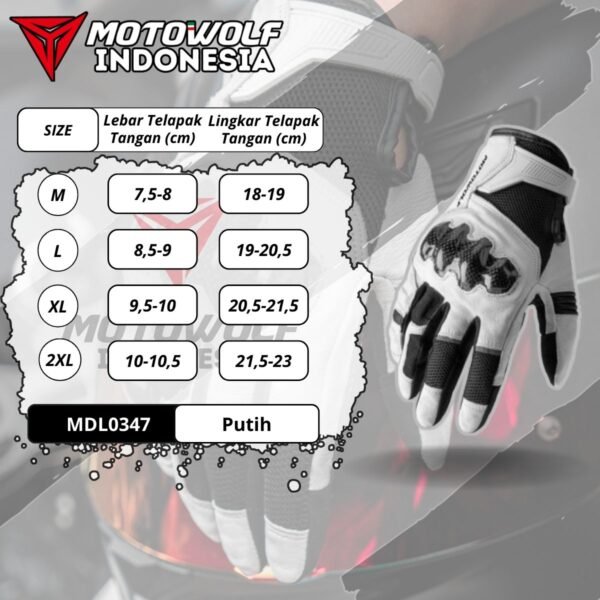 Motowolf Sarung Tangan Riding Karbon Kulit Anti-Selip Touchscreen 0347 - Image 9
