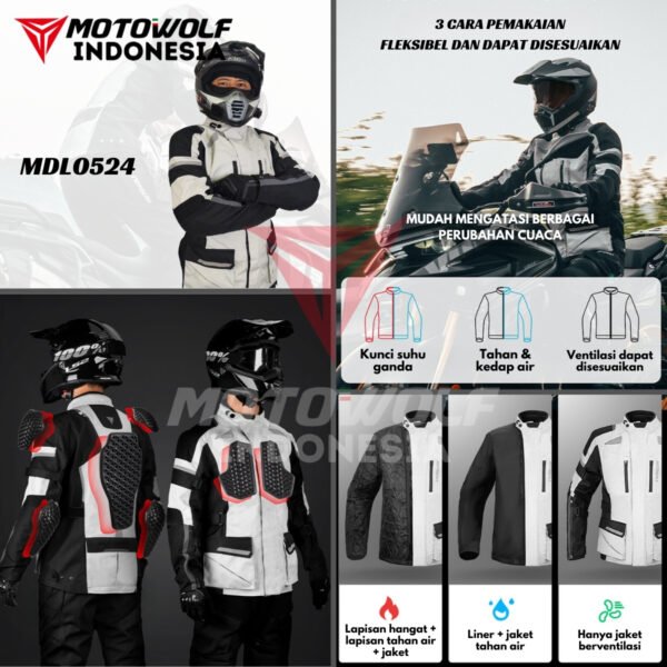 Motowolf Jaket Touring Motor Explorer Adventure Mesh Thermal Protector Waterproof 0524 - Image 6