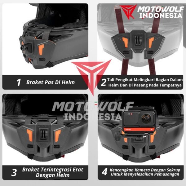 Motowolf Helmet Camera Mount Action Cam GOPRO Helm Mounting MDL 3534 - Image 6