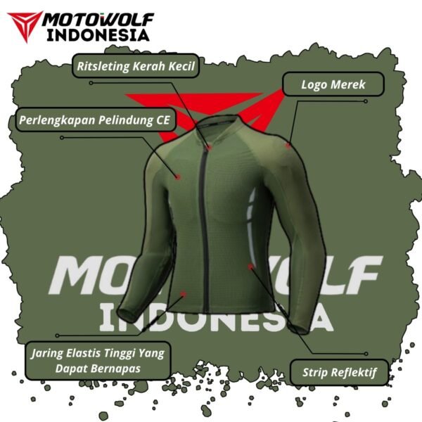 Motowolf Inner Protector Baju Riding Safety 7 Area Unisex 1032 - Image 3