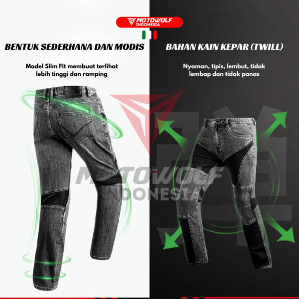 Motowolf Celana Jeans Denim Pria Bikers Riding Motor Protector Mesh 0616 - Image 7