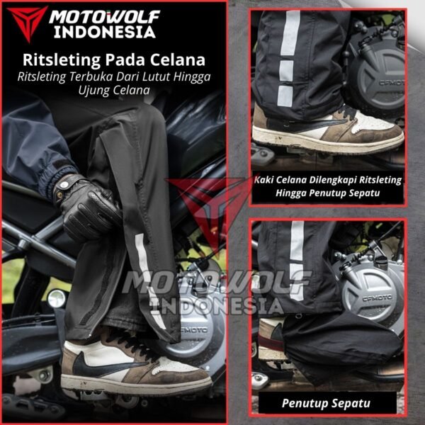 Motowolf Jas Hujan Motor Premium Jaket Poliester Lv4 All Season 0405 - Image 6