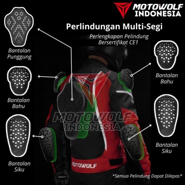 Jaket Motor Sunmori Touring Windbreaker Plus Winter Warm Plus CE Level 1 Motowolf JM8 - Image 7