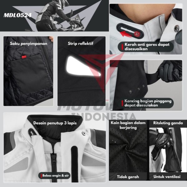 Motowolf Jaket Touring Motor Explorer Adventure Mesh Thermal Protector Waterproof 0524 - Image 4