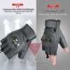 Motowolf Sarung Tangan Motor Kulit Half Finger Protector Karbon Anti Slip 0334B - Image 6