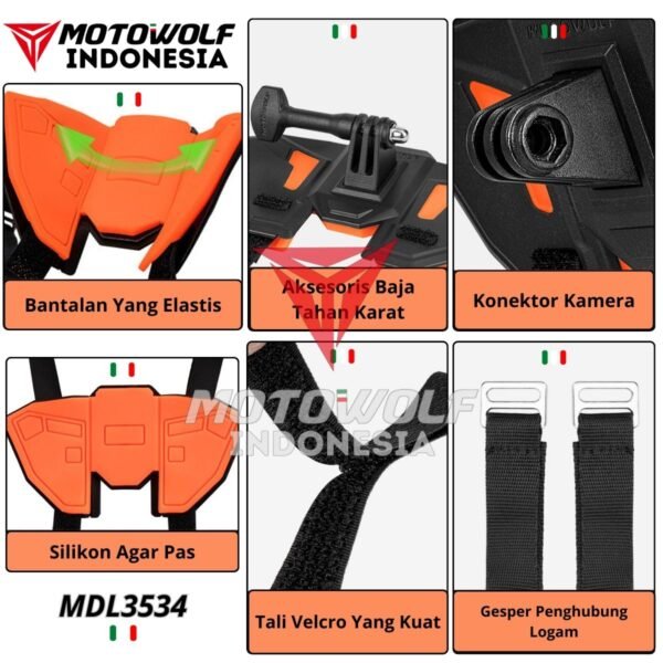 Motowolf Helmet Camera Mount Action Cam GOPRO Helm Mounting MDL 3534 - Image 5