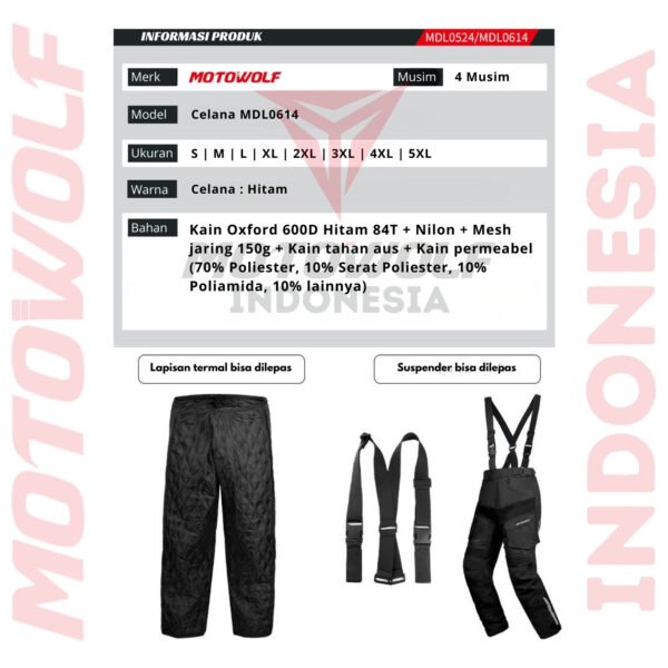 Motowolf Celana Touring Motor Kasual Explorer Adventure Mesh Thermal Protector Level 2 0614 - Image 7
