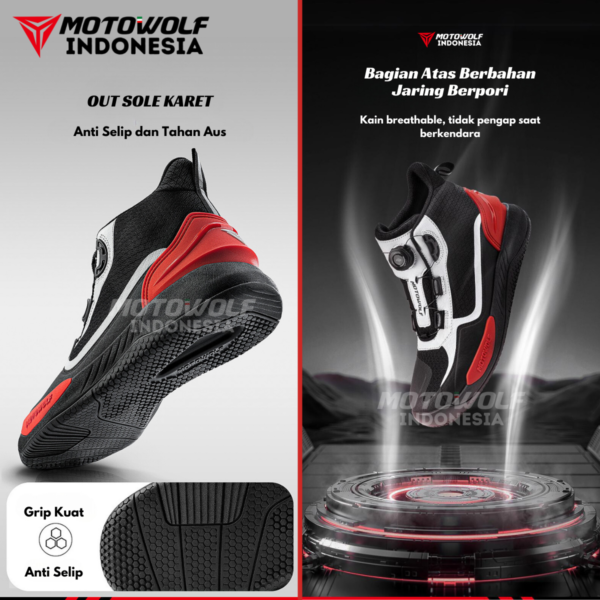 Motowolf Sepatu Boot Motor Sunmori Touring Adventure Racing 0203 - Image 6