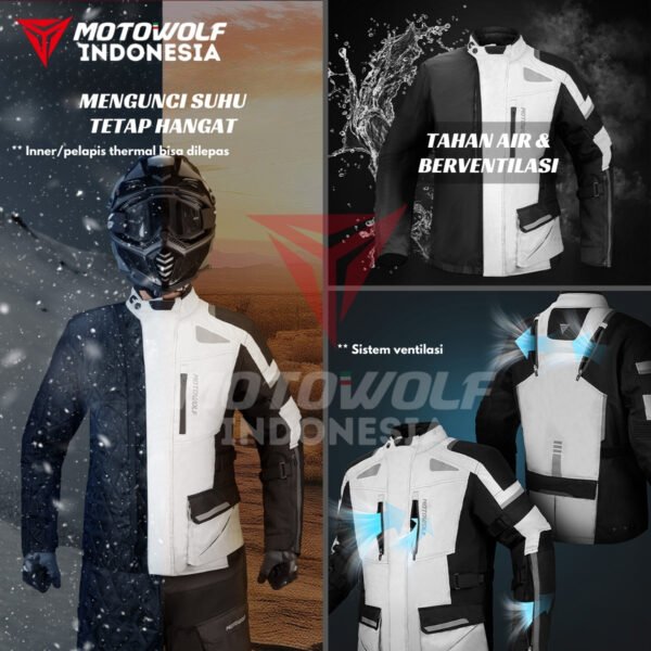 Motowolf Jaket Touring Motor Explorer Adventure Mesh Thermal Protector Waterproof 0524 - Image 3