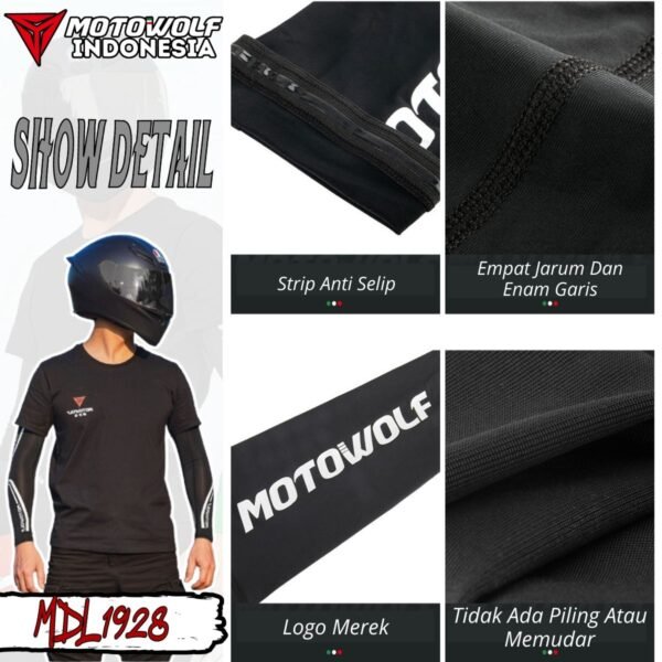 Motowolf Manset Tangan Motor Arm Sleeve Sepeda Anti UV UPF50+ 1928 - Image 8