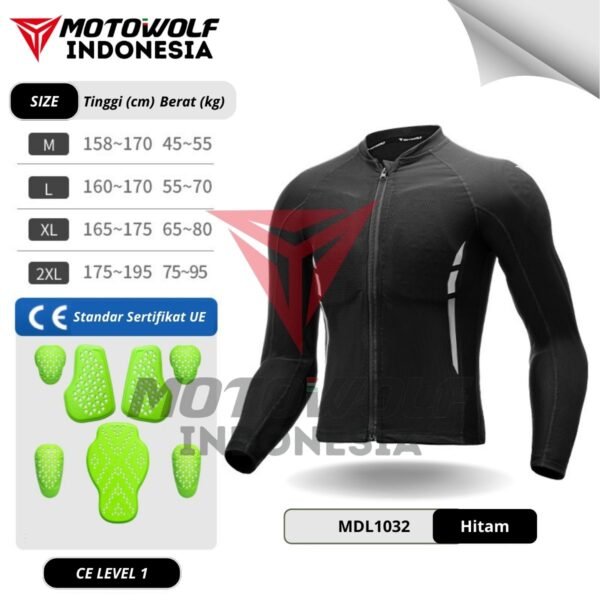 Motowolf Inner Protector Baju Riding Safety 7 Area Unisex 1032 - Image 10