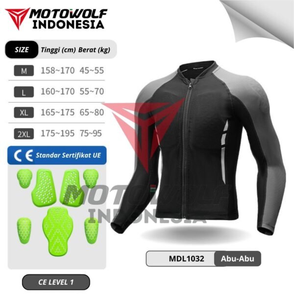 Motowolf Inner Protector Baju Riding Safety 7 Area Unisex 1032 - Image 11