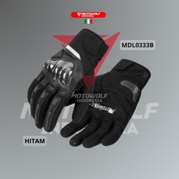 Motowolf Sarung Tangan Motor Protector Carbon Kulit Breathable 0333B - Image 6