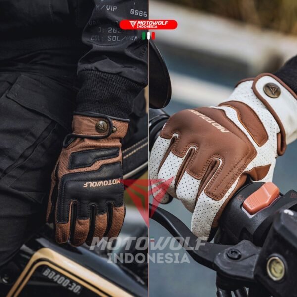 Motowolf Sarung Tangan Motor Retro Kulit Touchscreen Soft Protector 0345 - Image 5