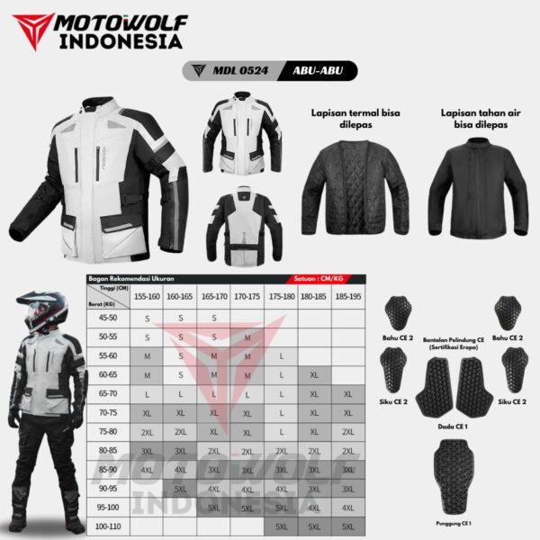 Motowolf Jaket Touring Motor Explorer Adventure Mesh Thermal Protector Waterproof 0524 - Image 7