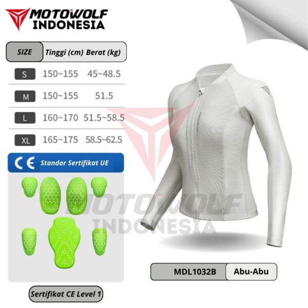 Motowolf Inner Protector Baju Riding Touring Wanita Safety 7 Area 1032B - Image 11