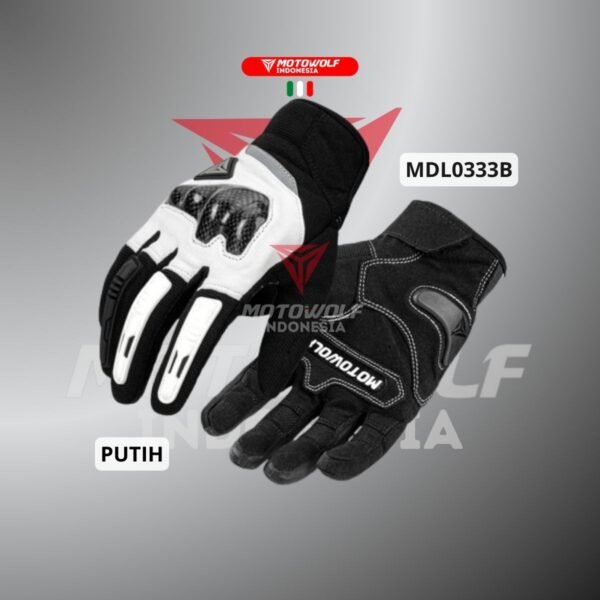 Motowolf Sarung Tangan Motor Protector Carbon Kulit Breathable 0333B - Image 5