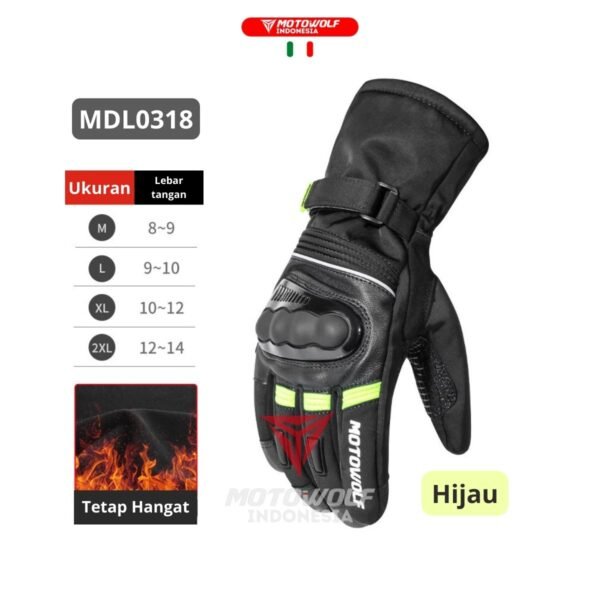 Motowolf Sarung Tangan Waterproof + Whiper Anti Air Hangat Touchscreen 0318 - Image 8