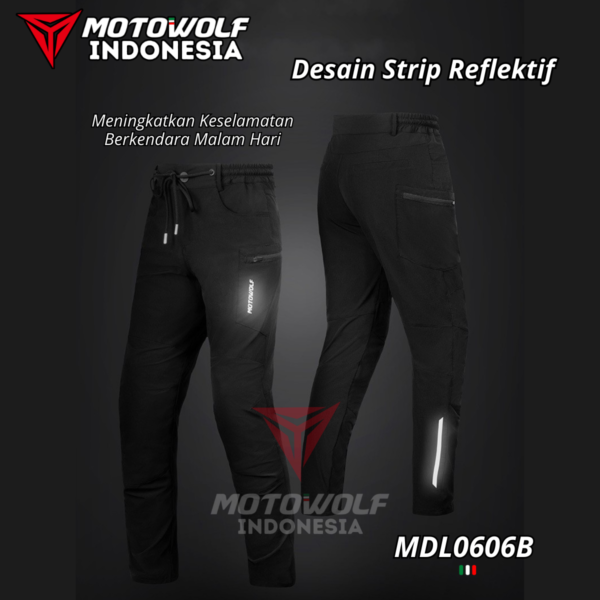 Motowolf Celana Touring Motor Cargo Plus Protector Polyamide Fibre Stretch 0606B - Image 8