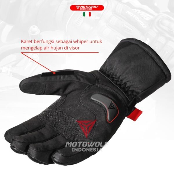 Motowolf Sarung Tangan Waterproof + Whiper Anti Air Hangat Touchscreen 0318 - Image 7