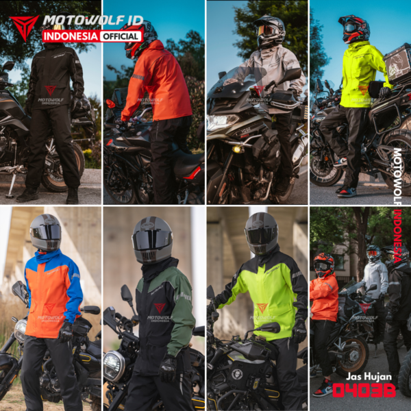 Motowolf Jas Hujan Motor Trendy Jaket 4 Musim 0403B