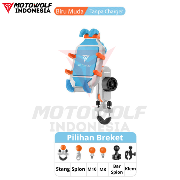 Motowolf Phone Holder Motor Anti Getar Plus Braket Action Cam 2827D - Image 9