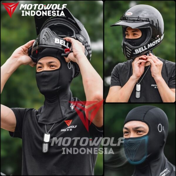 Balaclava Motor Ice Silk Breathable Motowolf MDL 1929 1930 1930B